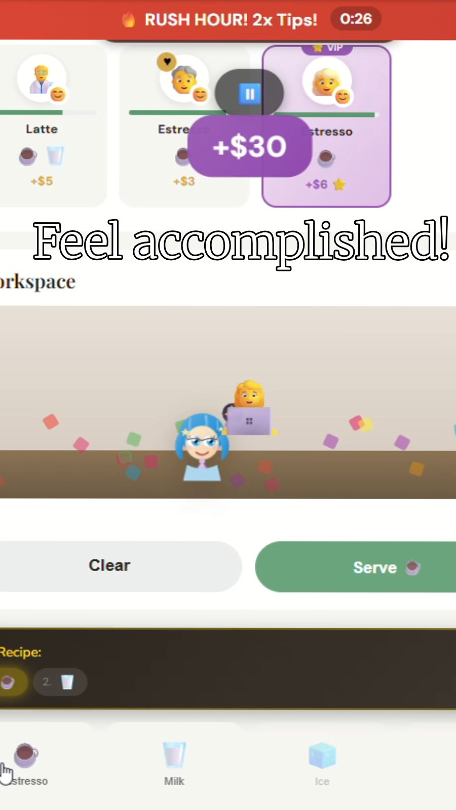 Feel Accomplished - earning tips and completing orders